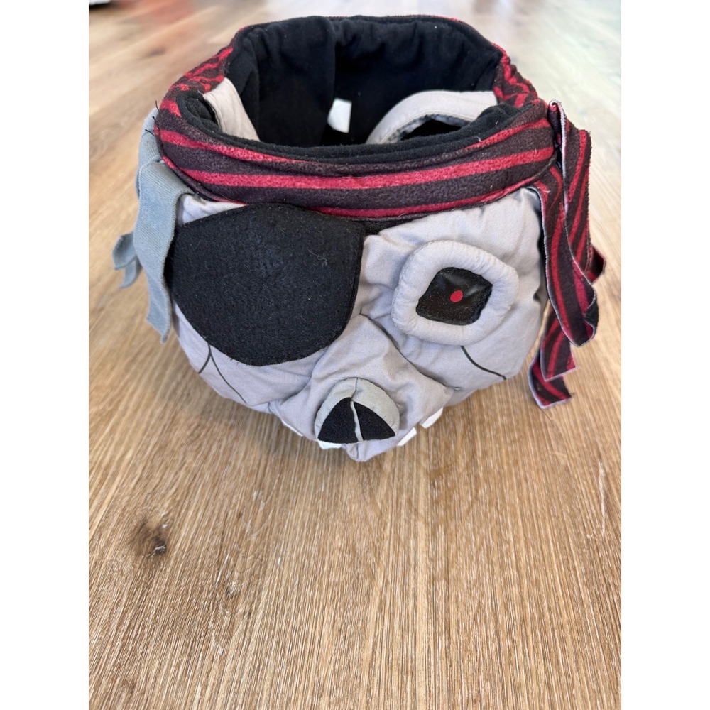 The Children's Place Pirate Skull Trick or Treat Bag Kids OS Grey Quilted VTG